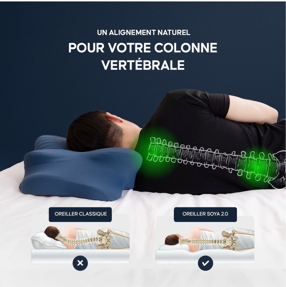 Oreiller Cervical Kinorel — Réveillez-vous enfin sans douleur Kinorel Paris
